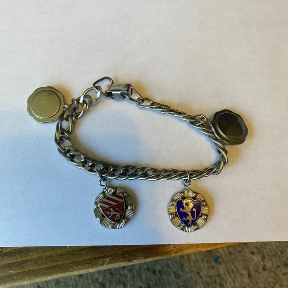 VTG Maxama Silver Tone Charm Chain Bracelet 7” Loins Singhars Tassels - Picture 8 of 8